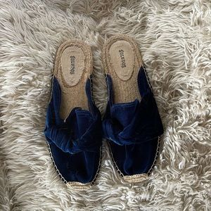 Velvet mule. Slightly worn.